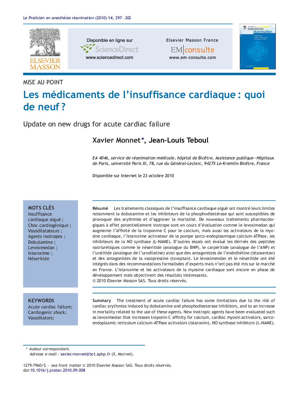 Les médicaments de l'insuffisance cardiaqueÂ : quoi de neufÂ ?