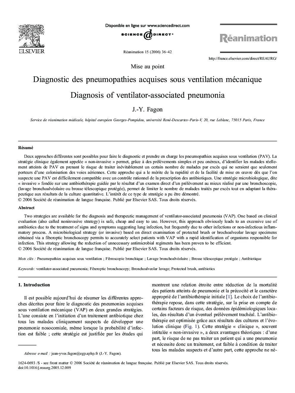 Diagnostic desÂ pneumopathies acquises sousÂ ventilation mécanique