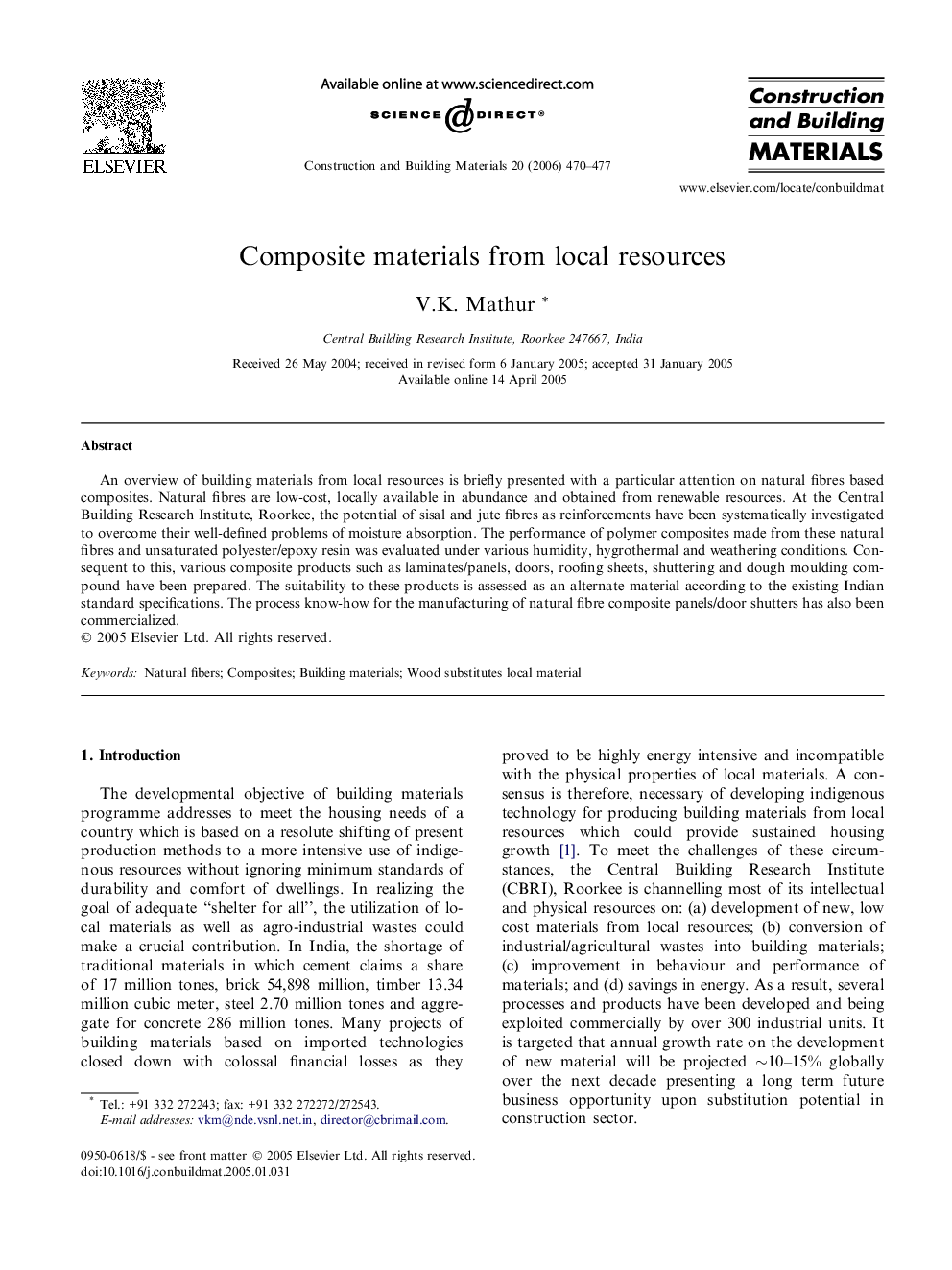 Composite materials from local resources