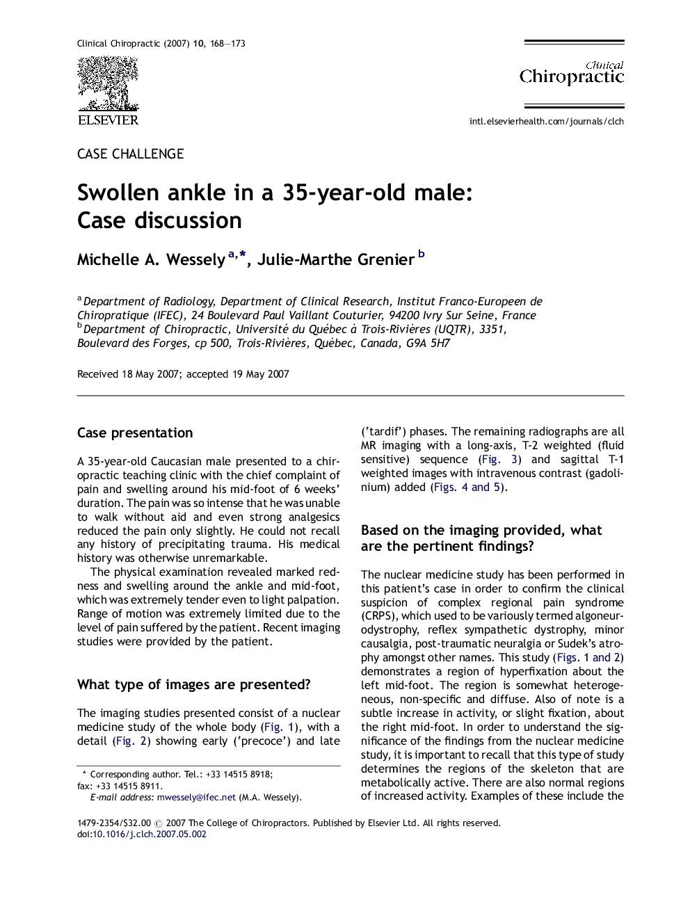 Swollen ankle in a 35-year-old male: Case discussion