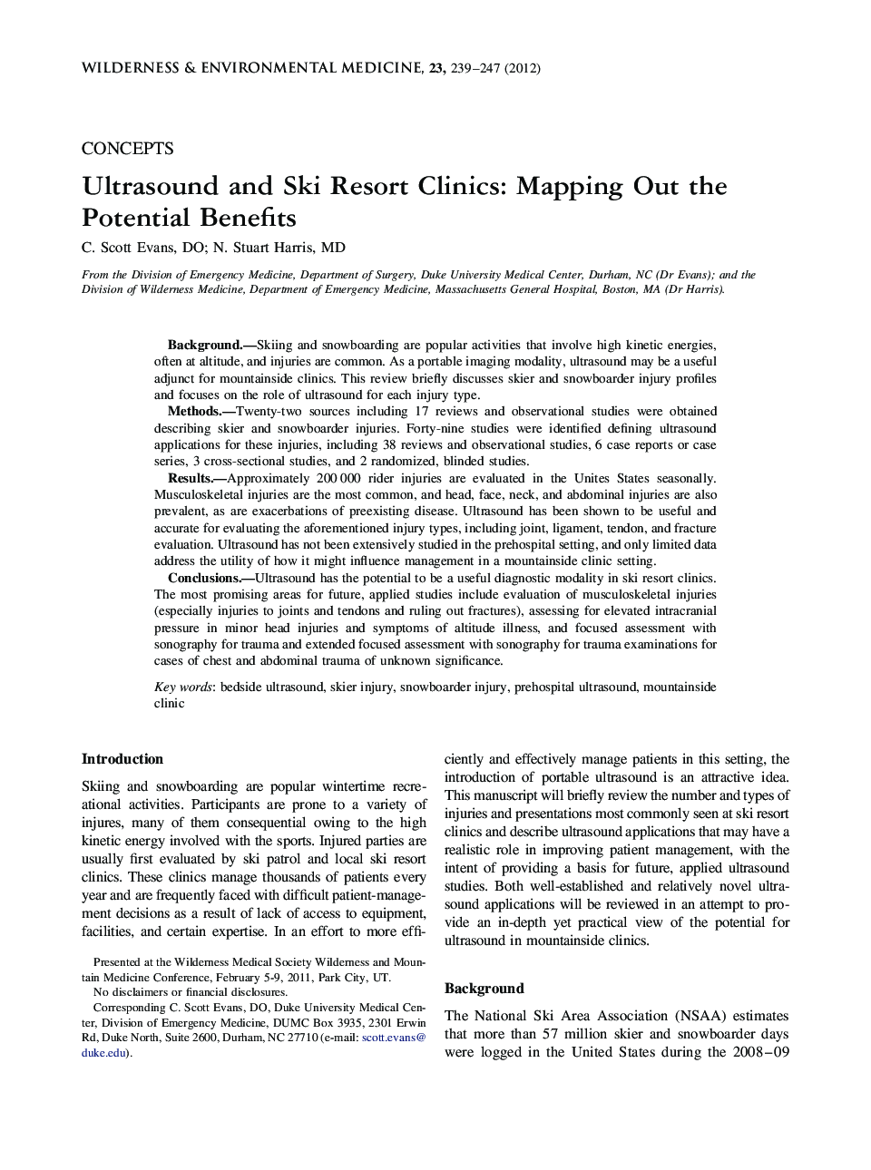 Ultrasound and Ski Resort Clinics: Mapping Out the Potential Benefits 