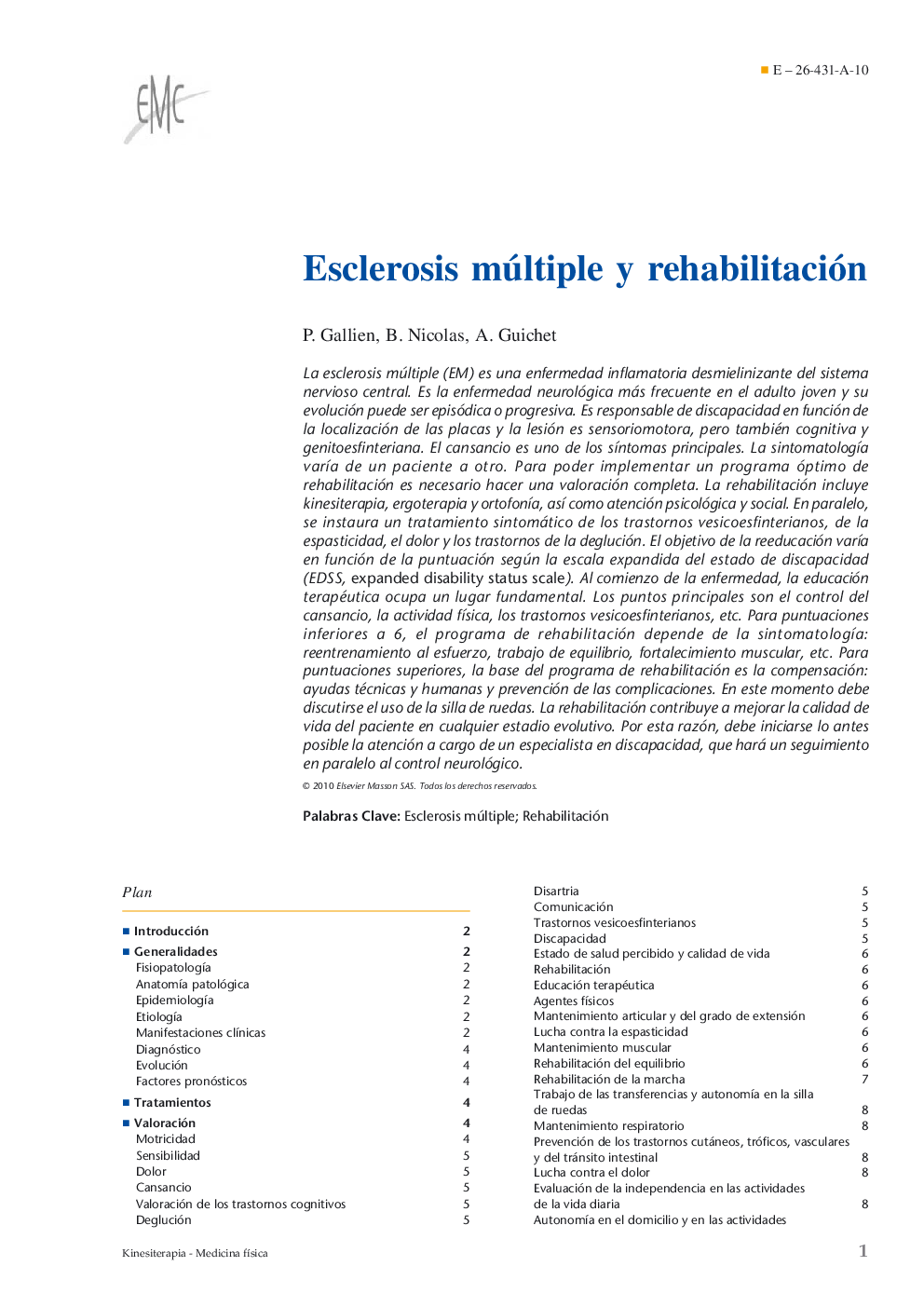Esclerosis múltiple y rehabilitación
