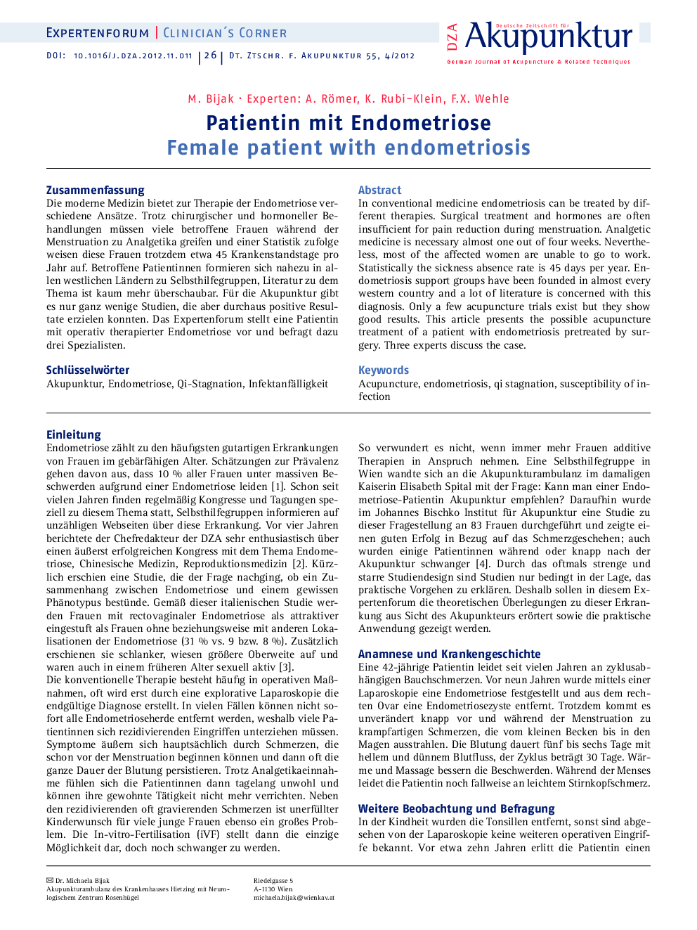 Patientin mit Endometriose