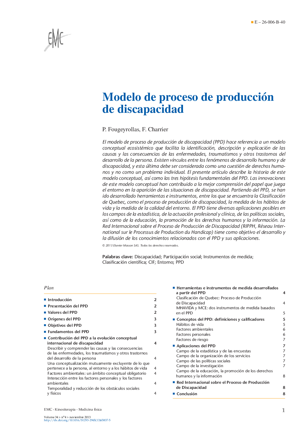 Modelo de proceso de producción de discapacidad