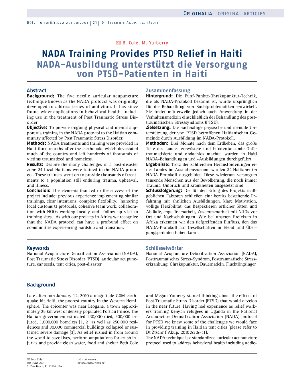 NADA Training Provides PTSD Relief in Haiti