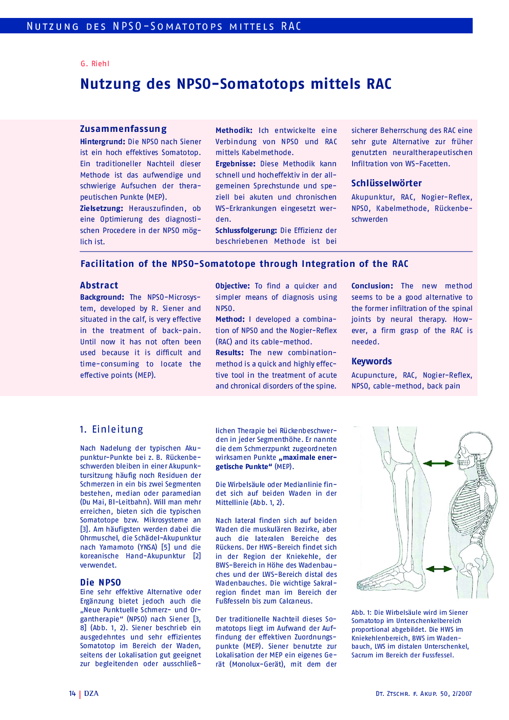 Nutzung des NPSO-Somatotops mittels RAC