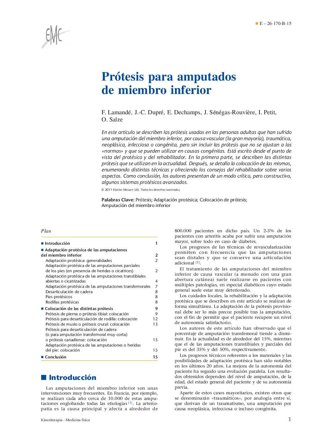 Prótesis para amputados de miembro inferior