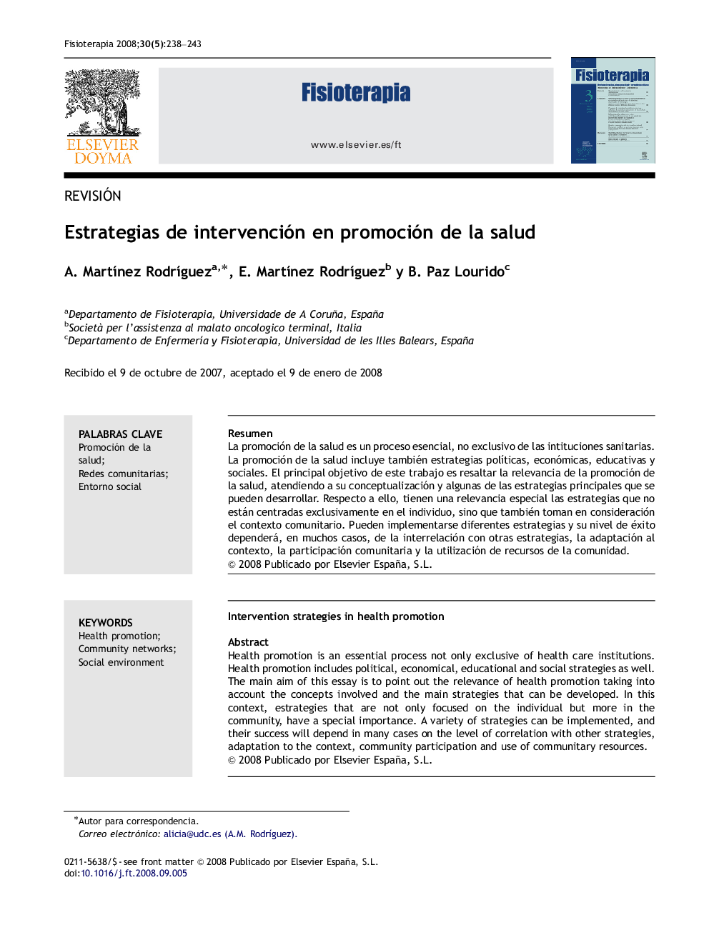 Estrategias de intervención en promoción de la salud