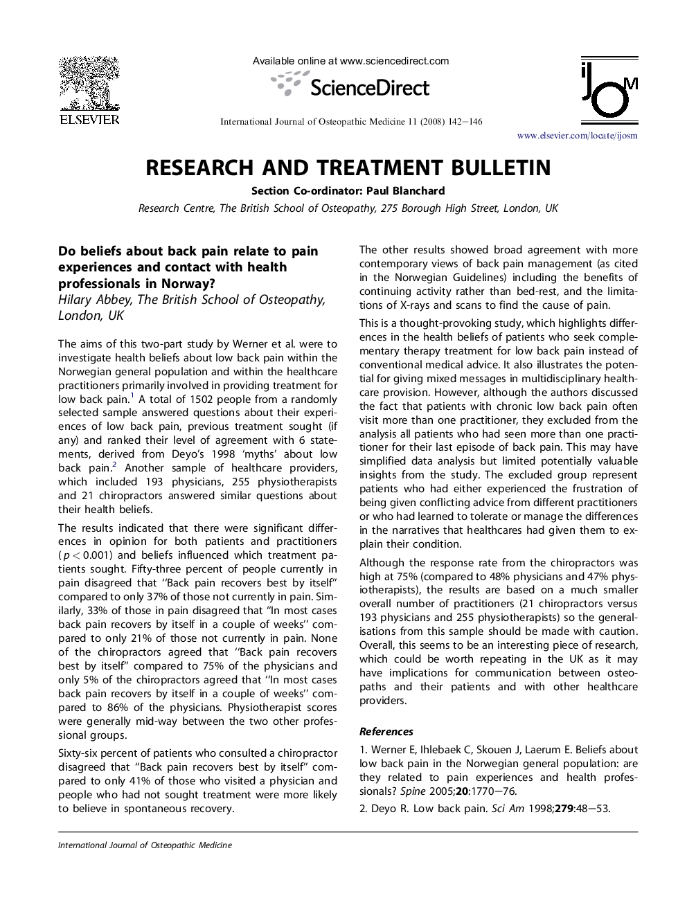 Research and treatment bulletin