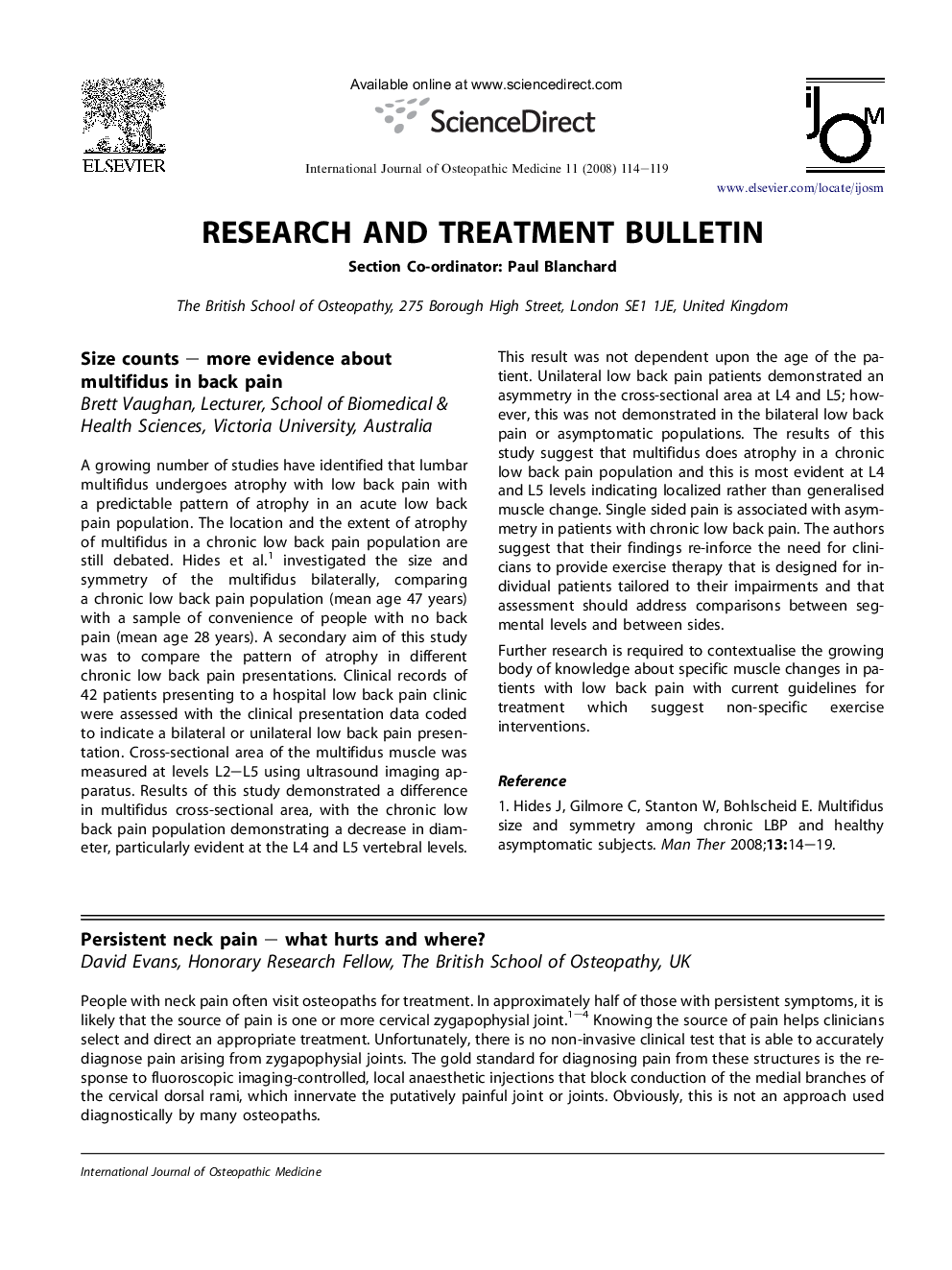 Research and treatment bulletin