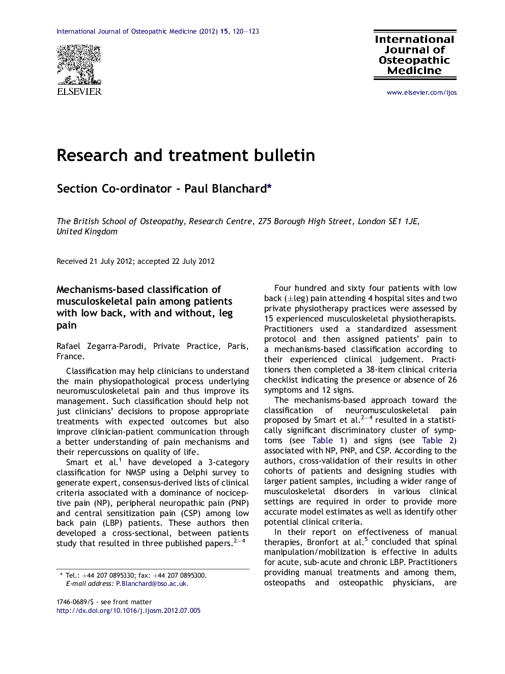 Research and treatment bulletin