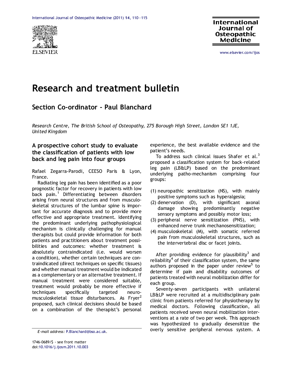 Research and treatment bulletin