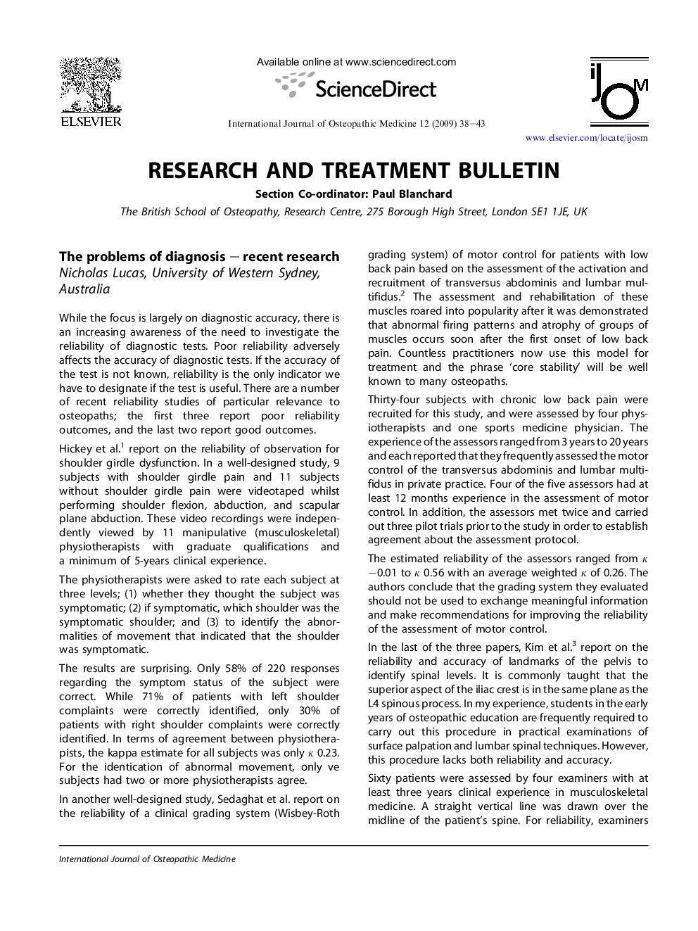 Research and treatment bulletin