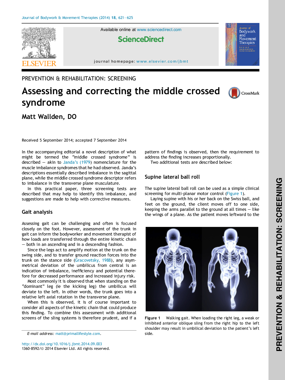 Assessing and correcting the middle crossed syndrome