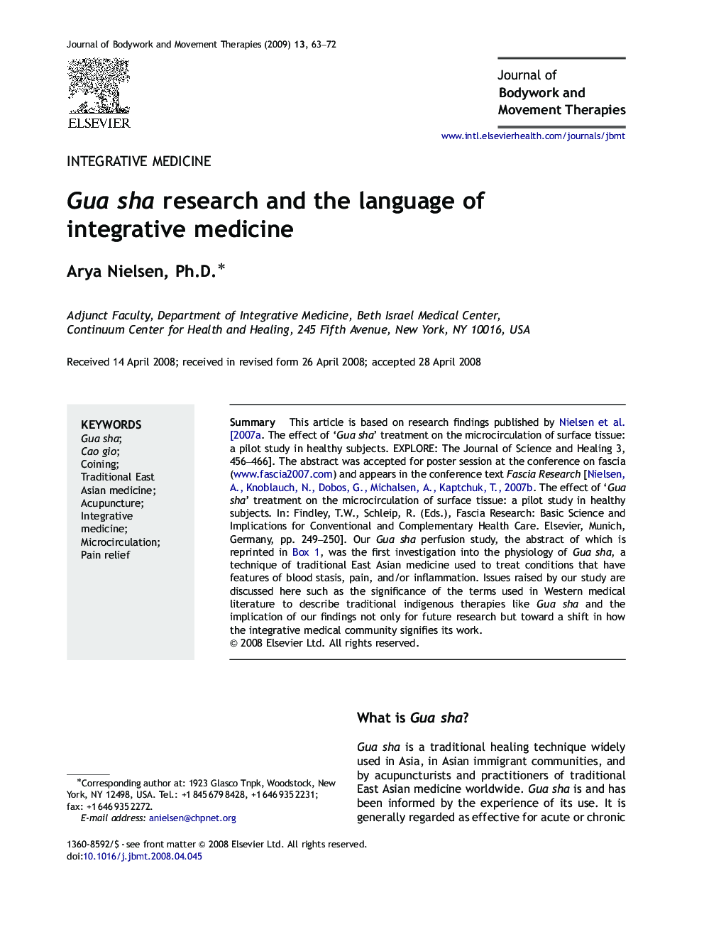 Gua sha research and the language of integrative medicine