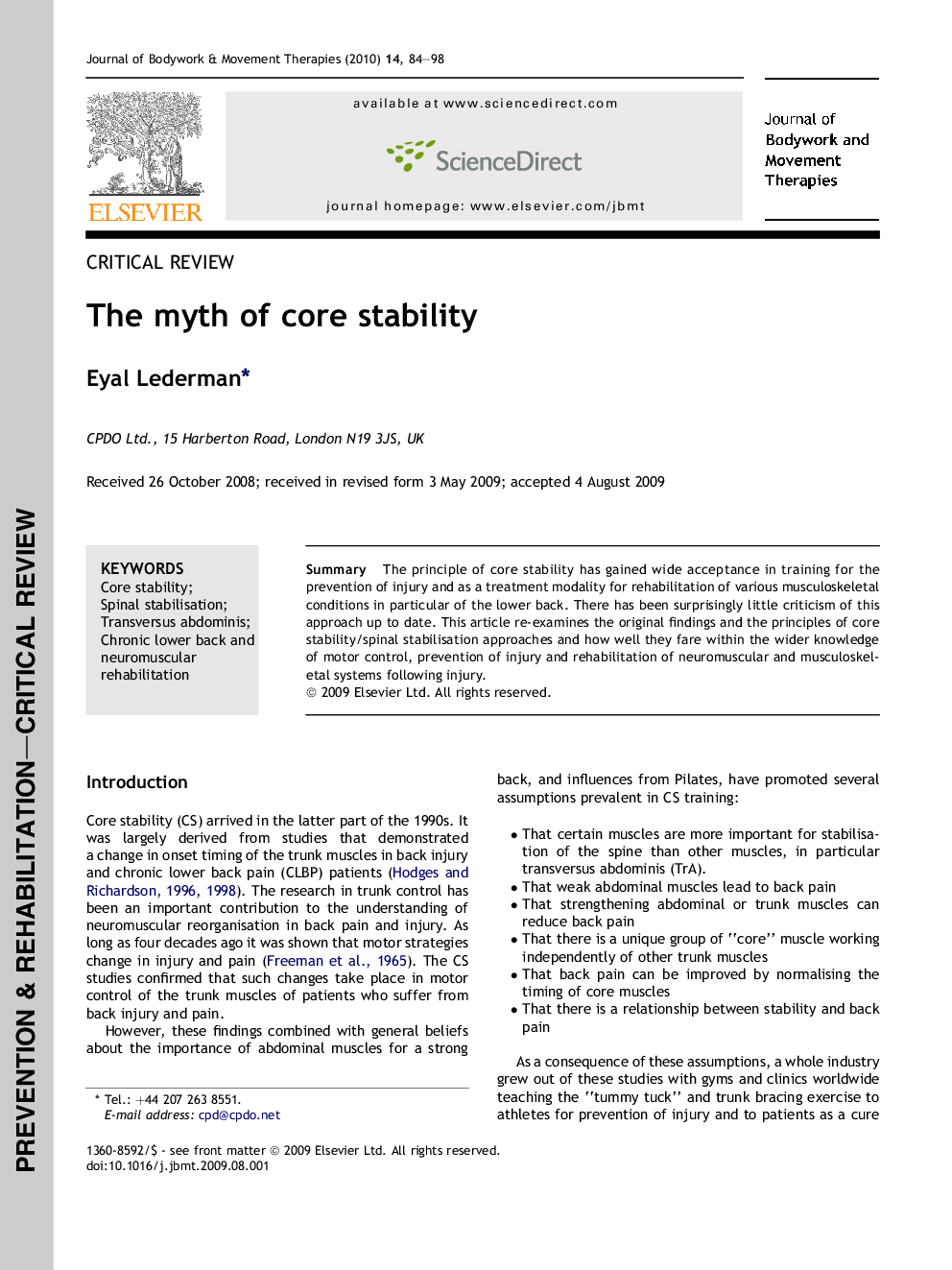 The myth of core stability