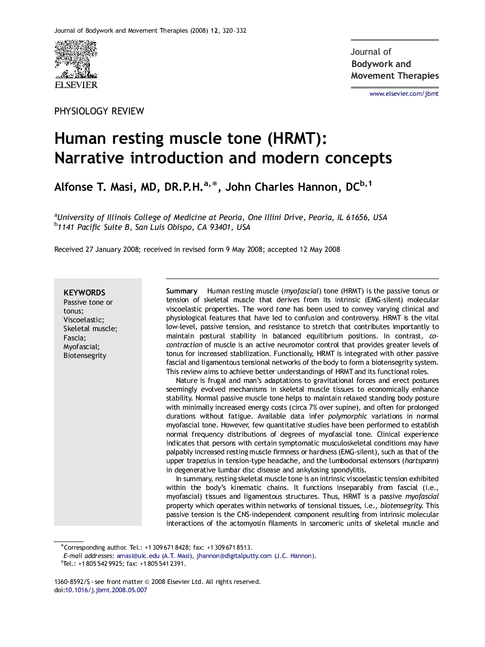 Human resting muscle tone (HRMT): Narrative introduction and modern concepts
