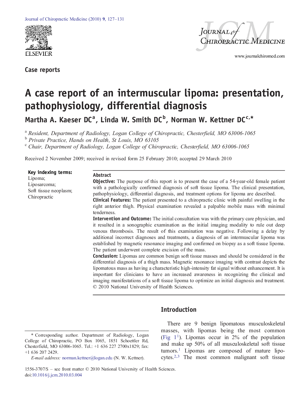 A case report of an intermuscular lipoma: presentation, pathophysiology, differential diagnosis