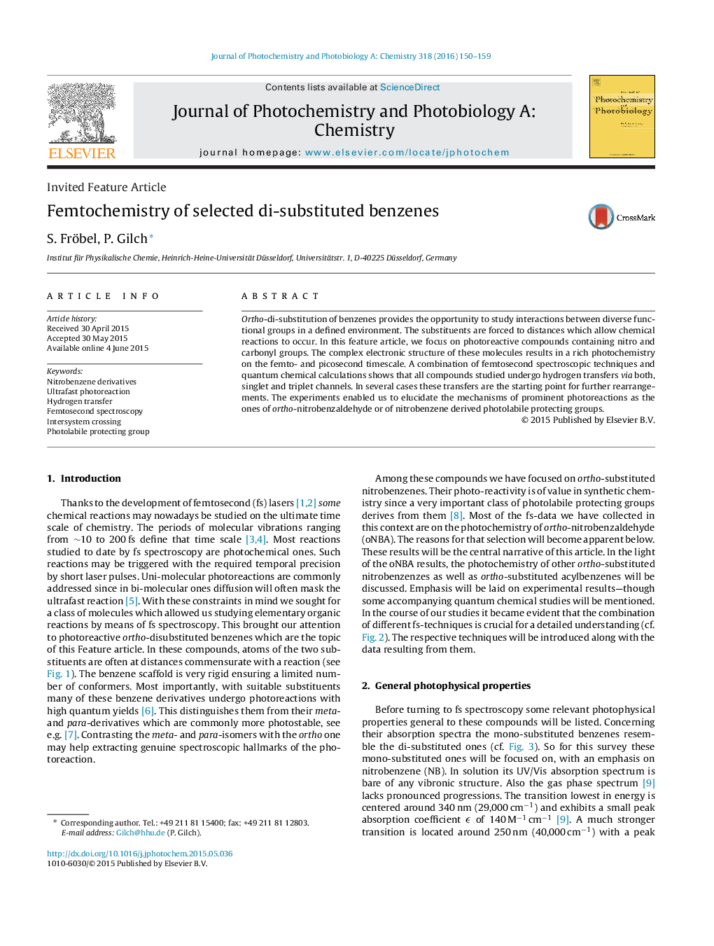 Femtochemistry of selected di-substituted benzenes