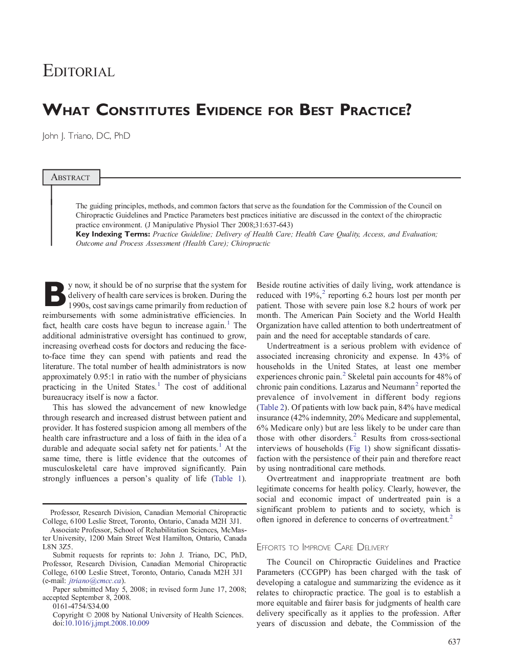 What Constitutes Evidence for Best Practice?