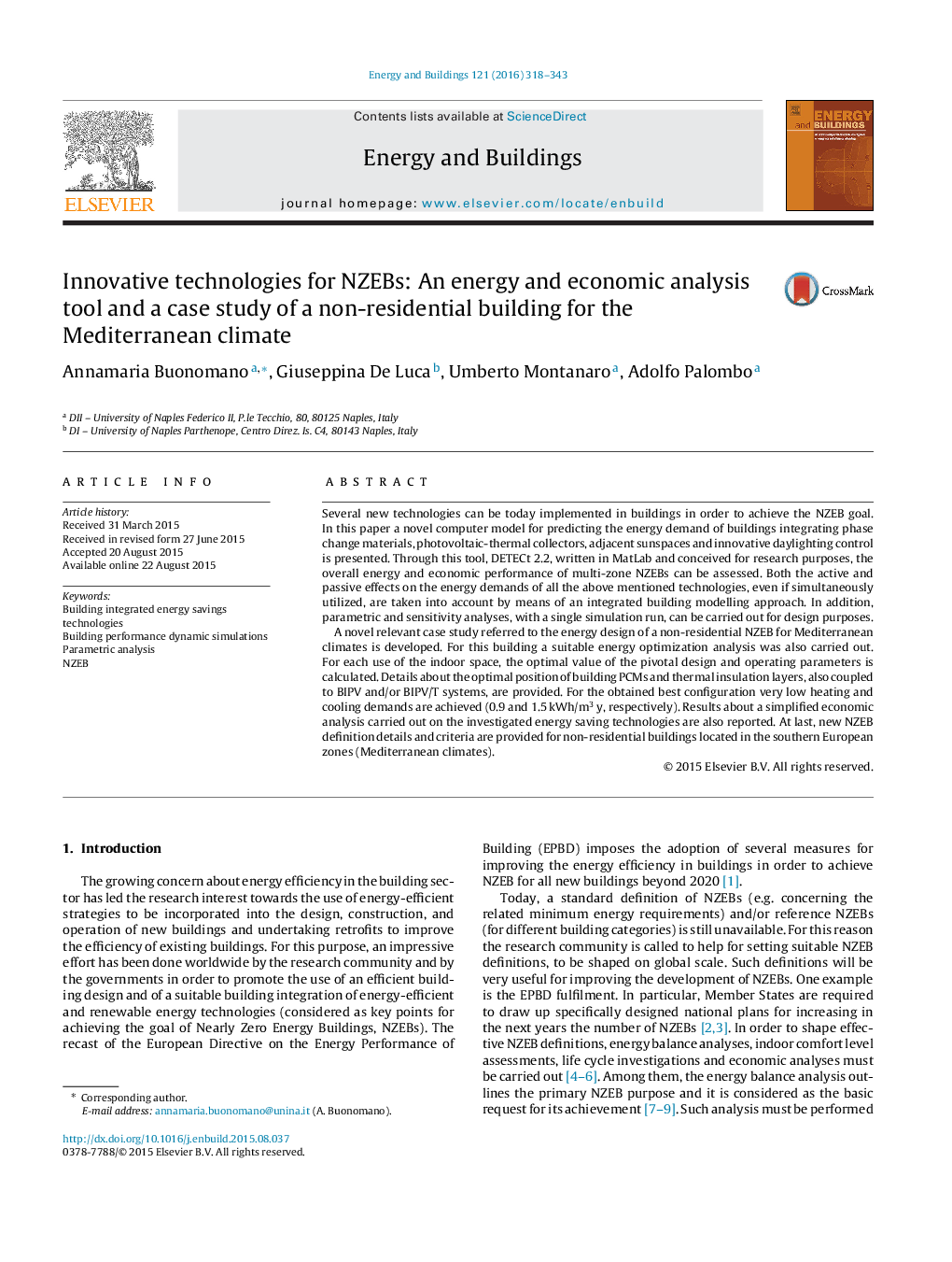 Innovative technologies for NZEBs: An energy and economic analysis tool and a case study of a non-residential building for the Mediterranean climate