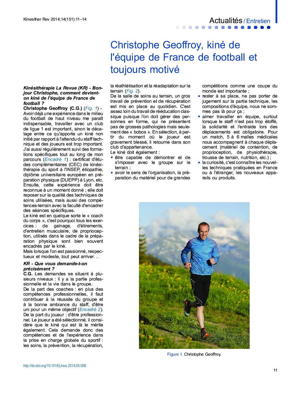 Christophe Geoffroy, kiné de l'équipe de France de football et toujours motivé