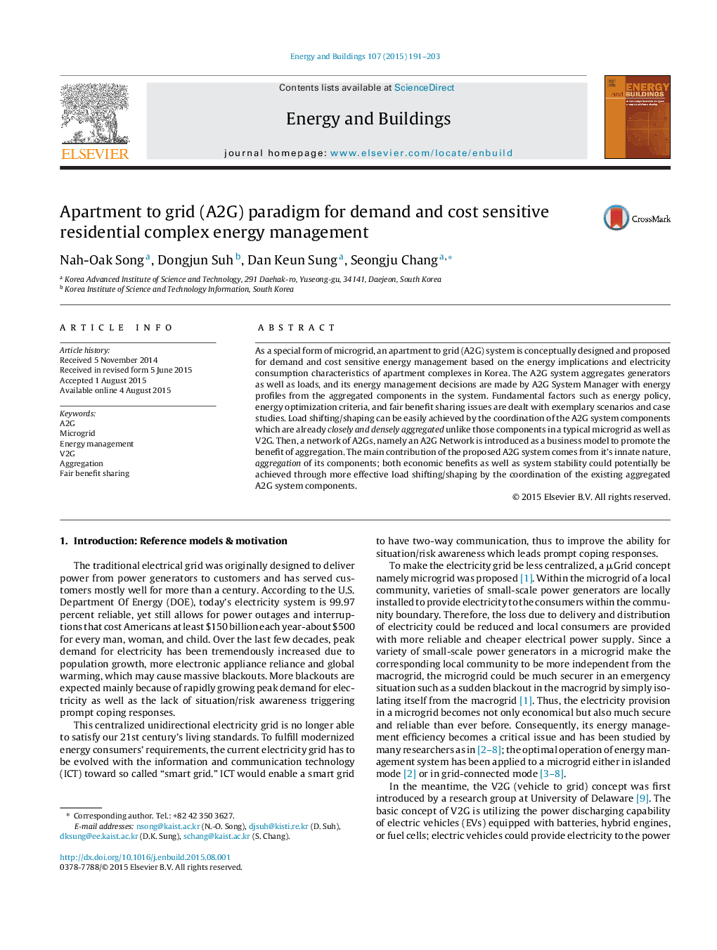 Apartment to grid (A2G) paradigm for demand and cost sensitive residential complex energy management