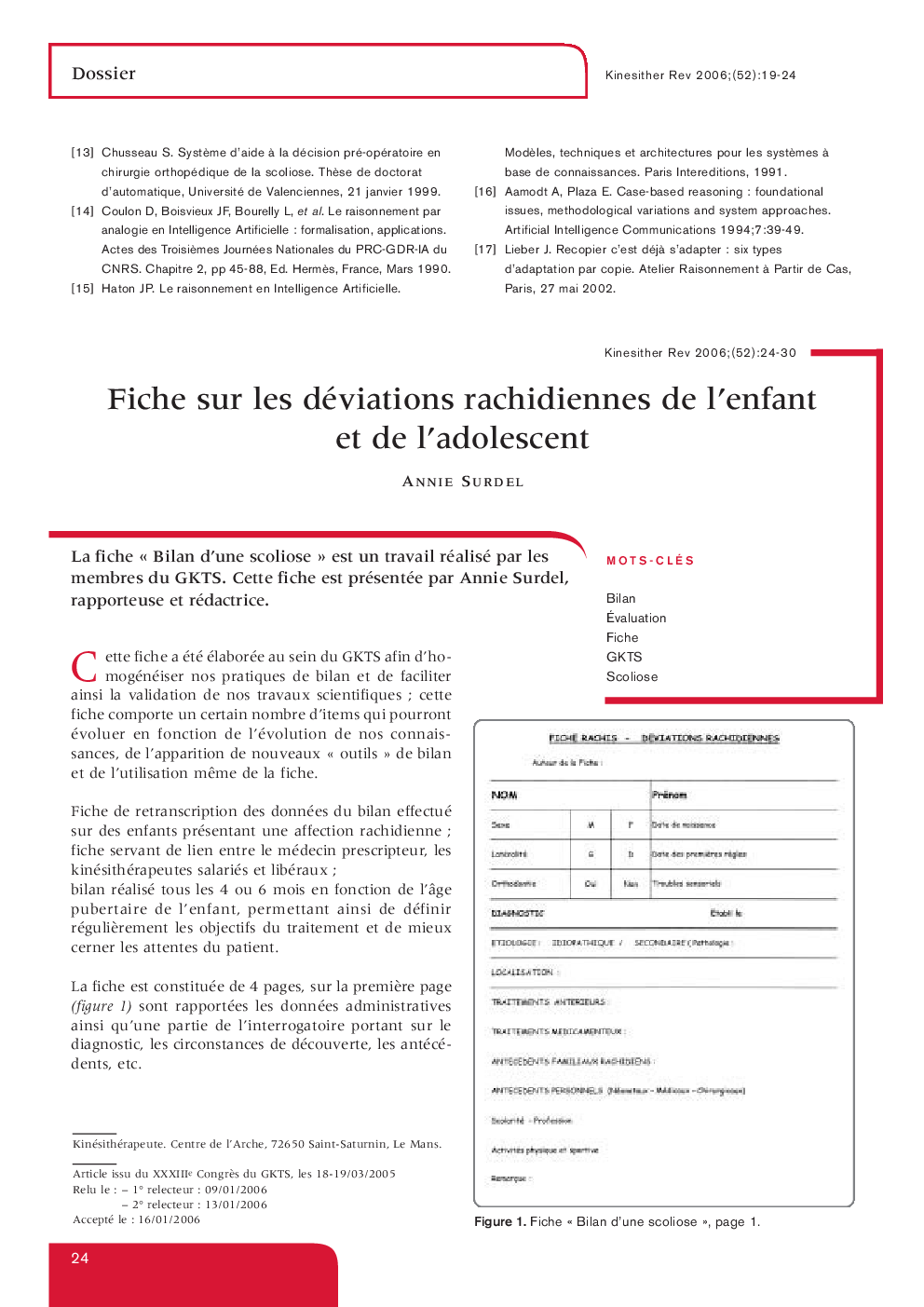 Fiche sur les déviations rachidiennes de l’enfant et de l’adolescent