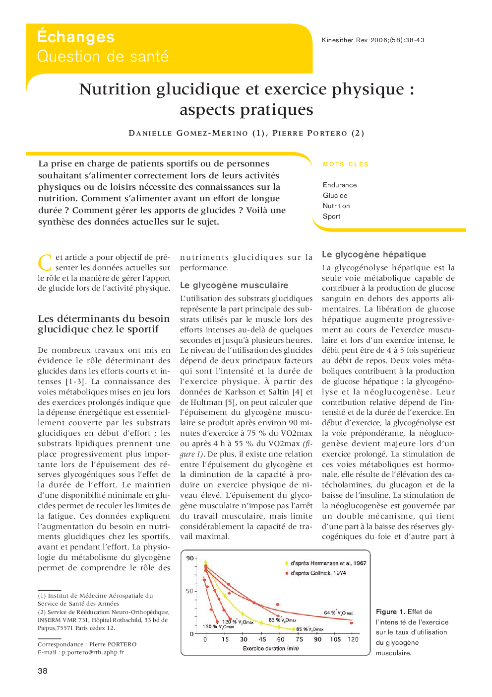 Nutrition glucidique et exercice physique : aspects pratiques