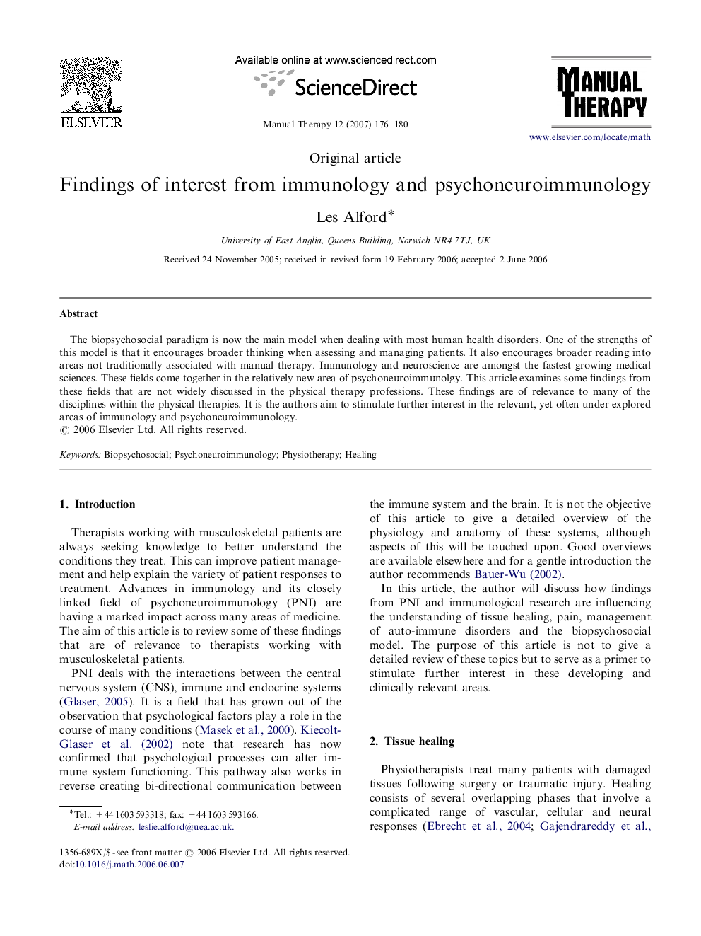 Findings of interest from immunology and psychoneuroimmunology