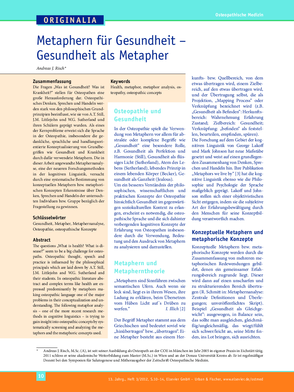 Metaphern für Gesundheit – Gesundheit als Metapher