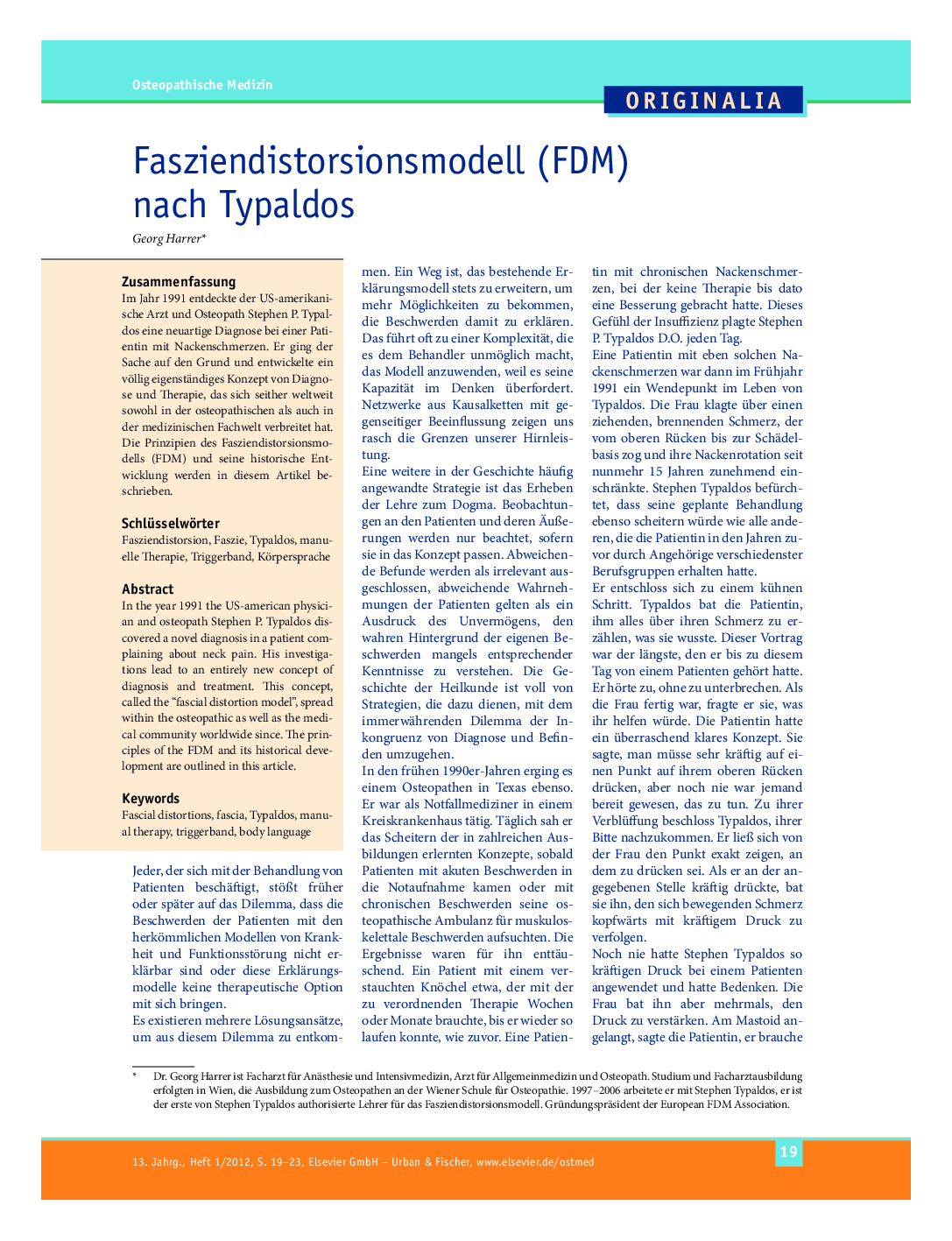 Fasziendistorsionsmodell (FDM) nach Typaldos