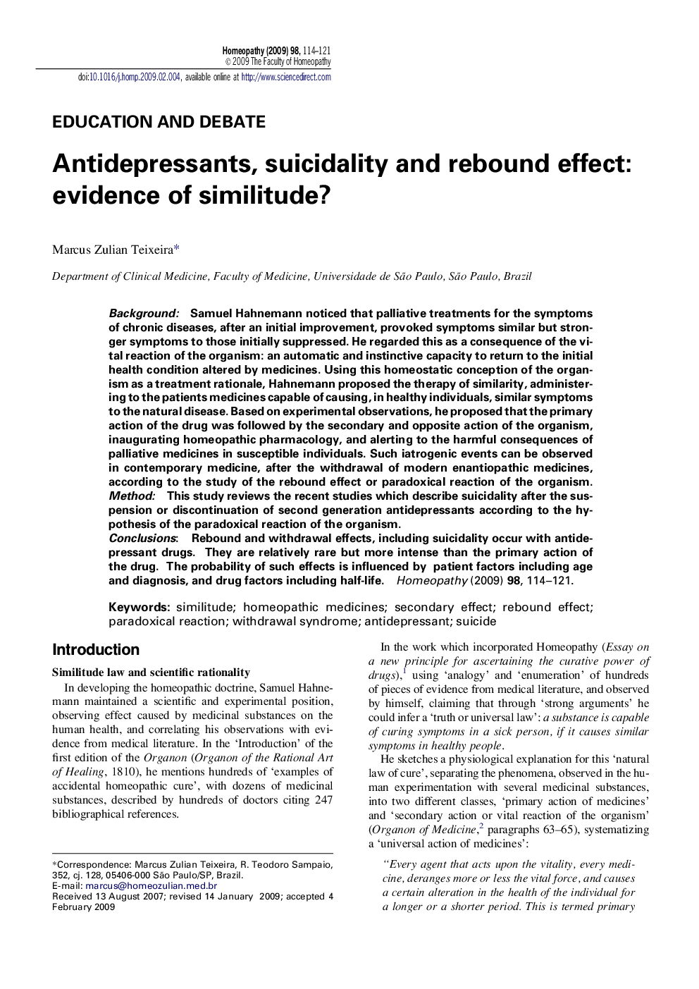 Antidepressants, suicidality and rebound effect: evidence of similitude?