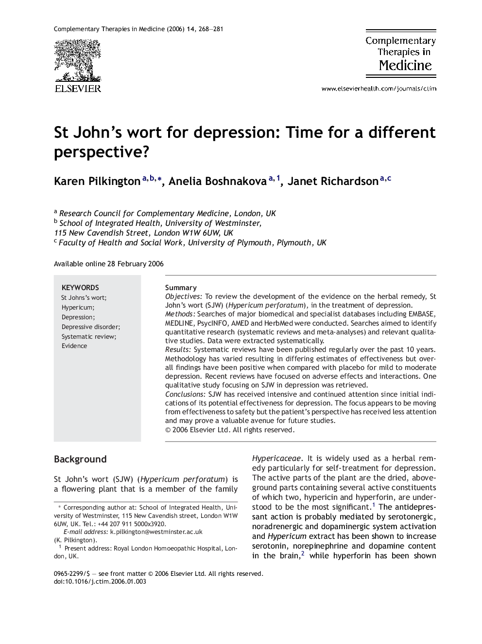 St John's wort for depression: Time for a different perspective?