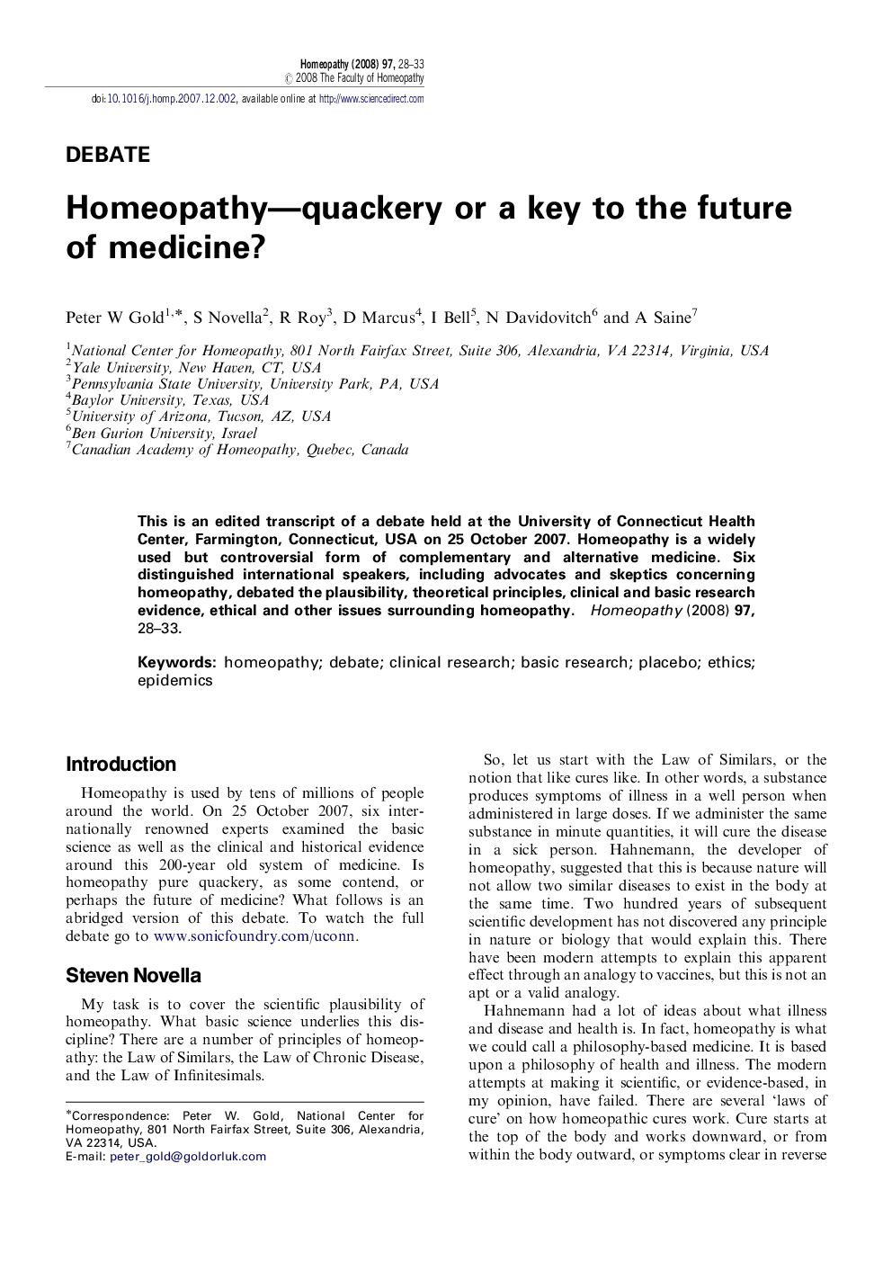 Homeopathy—quackery or a key to the future of medicine?