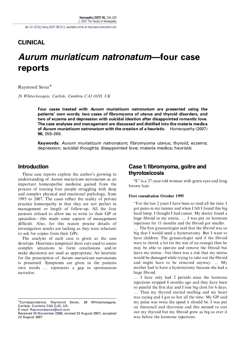 Aurum muriaticum natronatum—four case reports