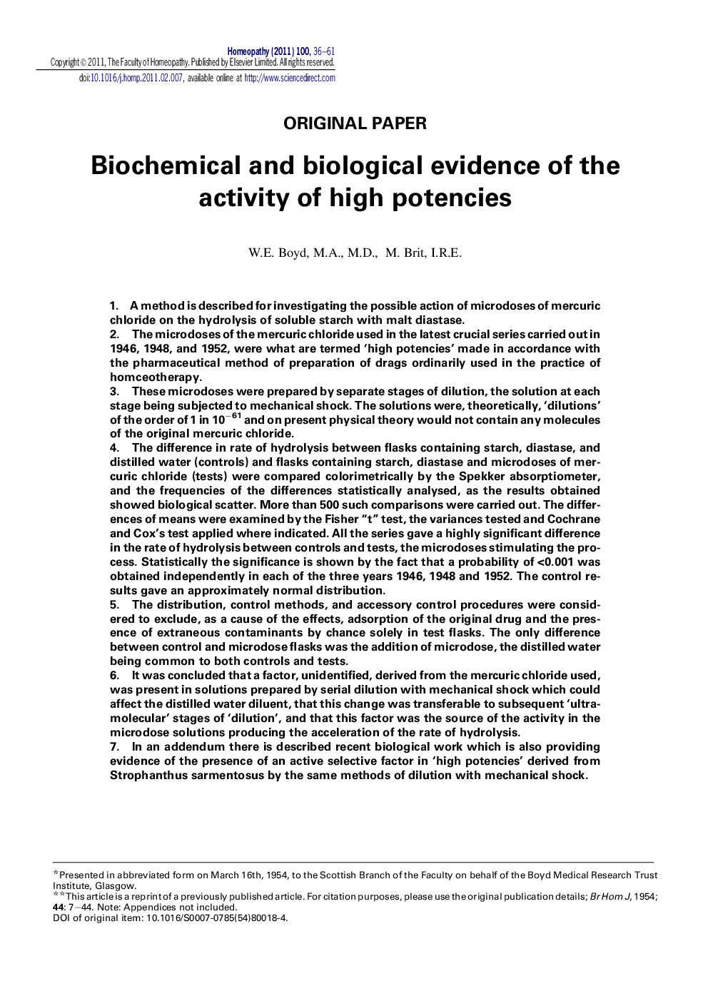 Biochemical and biological evidence of the activity of high potencies 