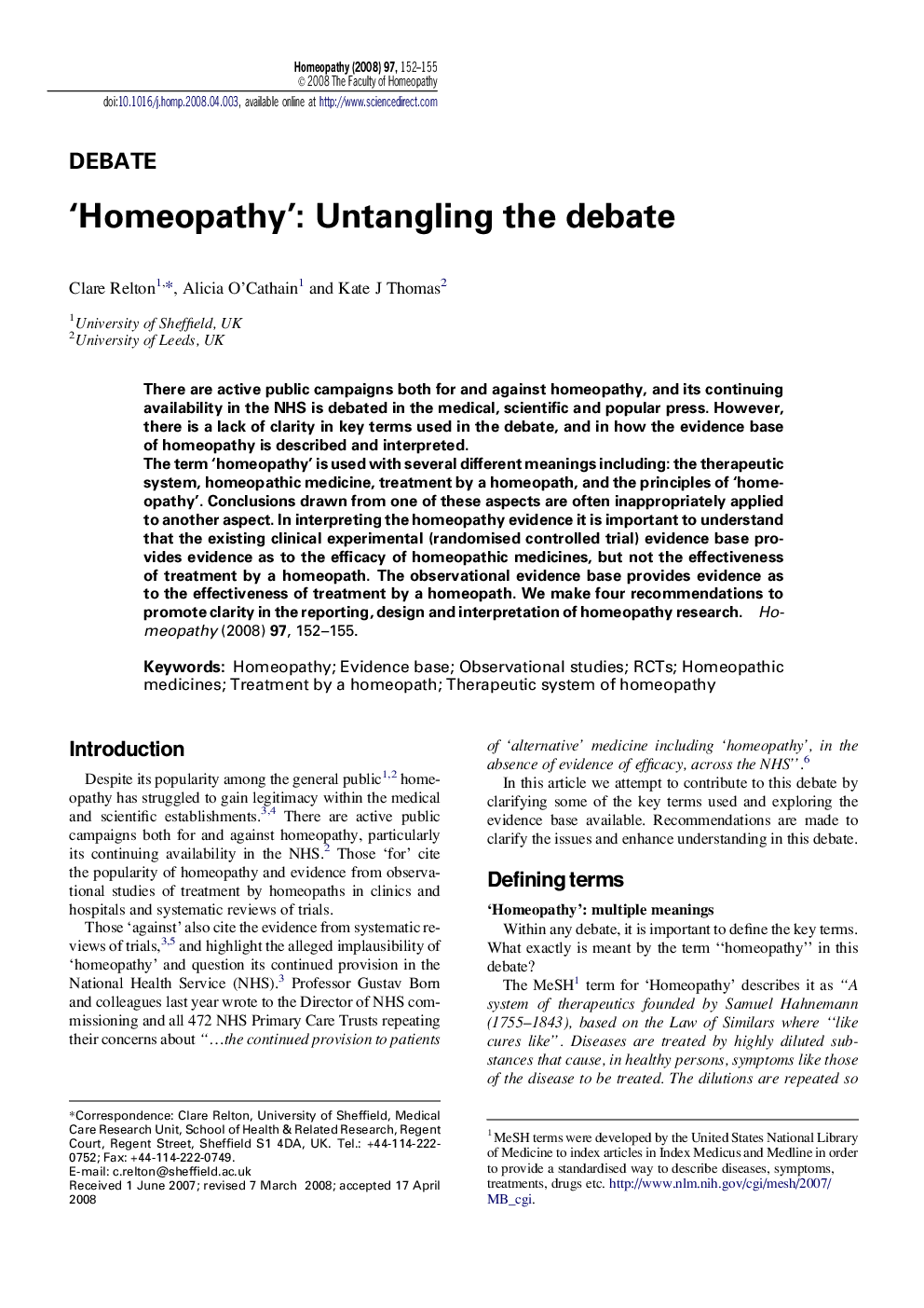 ‘Homeopathy’: Untangling the debate