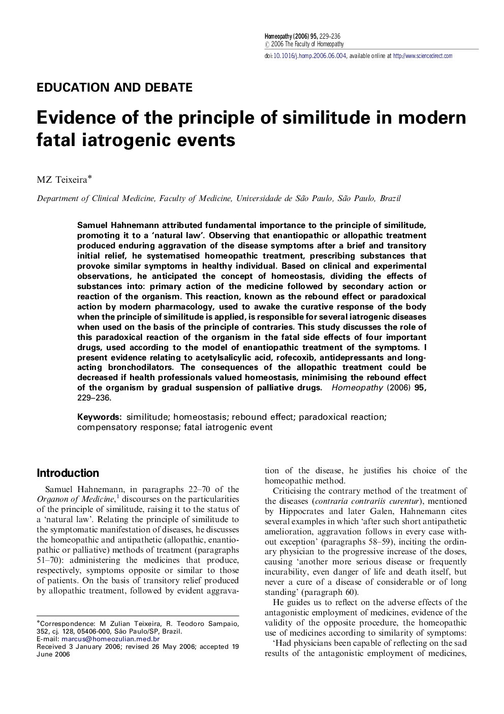 Evidence of the principle of similitude in modern fatal iatrogenic events