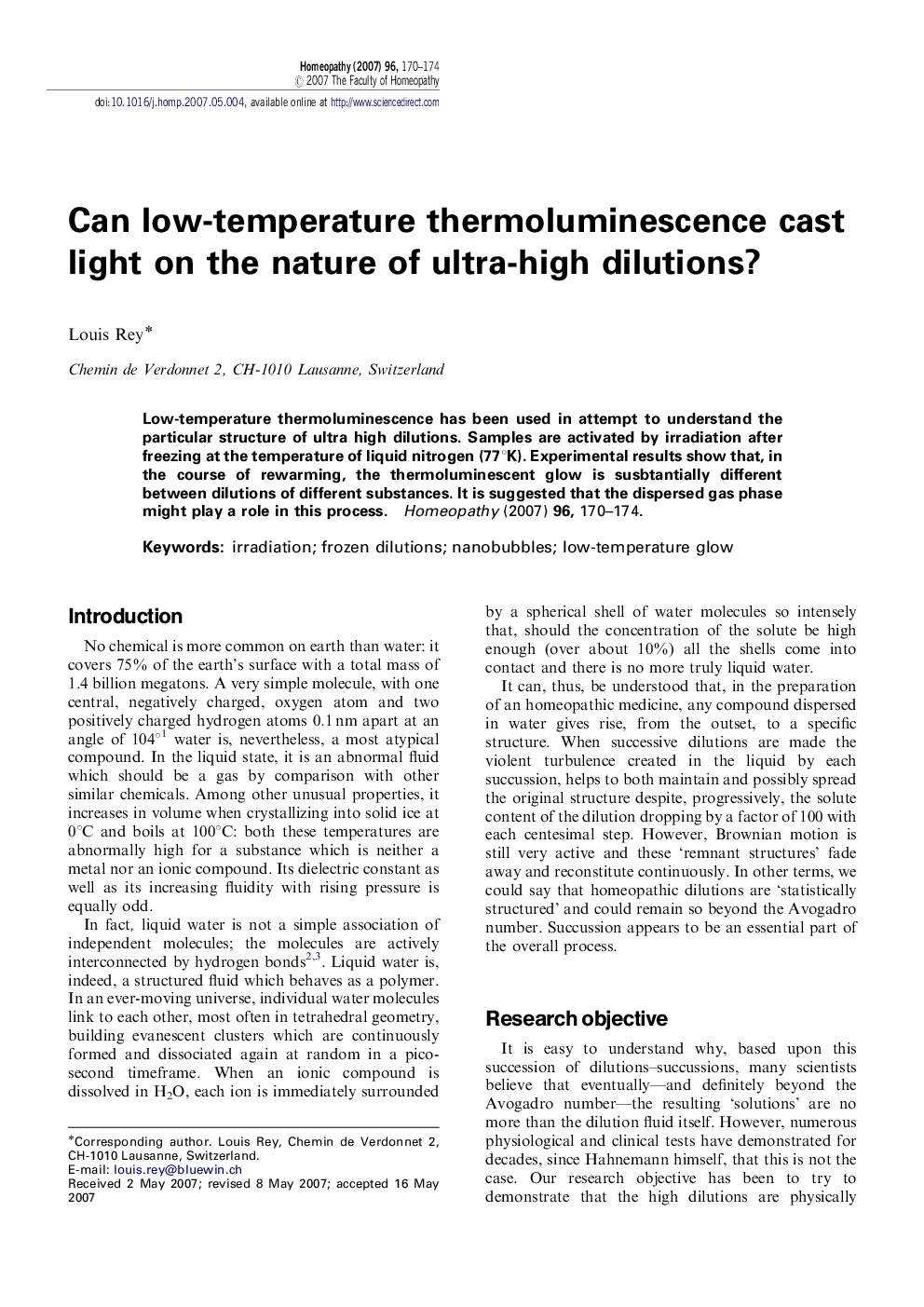 Can low-temperature thermoluminescence cast light on the nature of ultra-high dilutions?