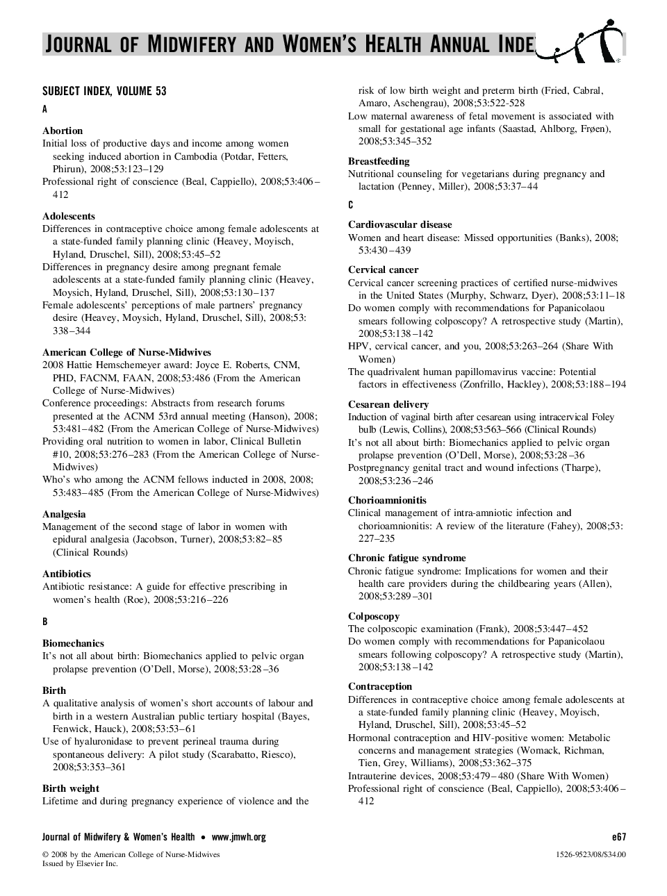Subject Index