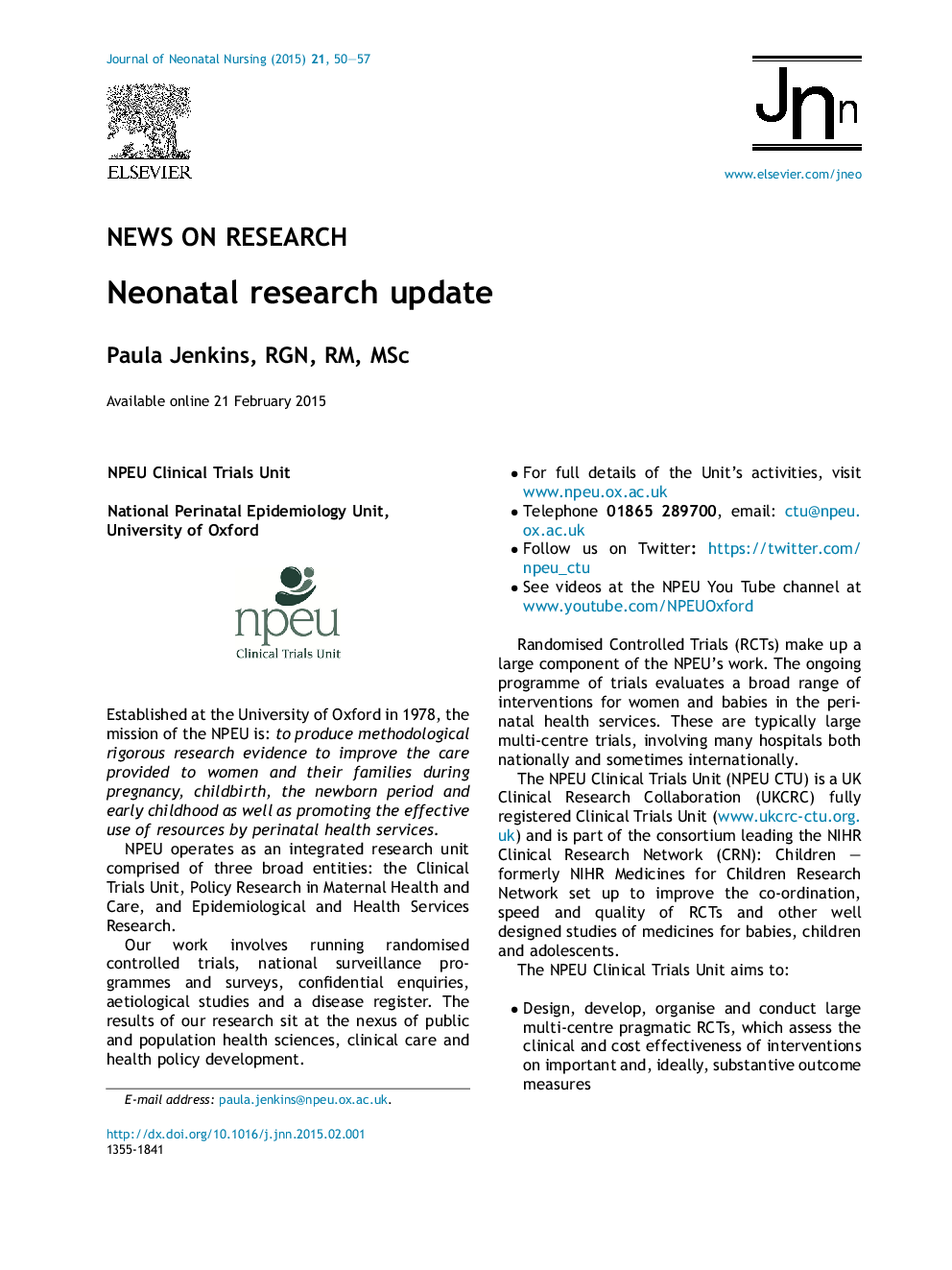 Neonatal research update