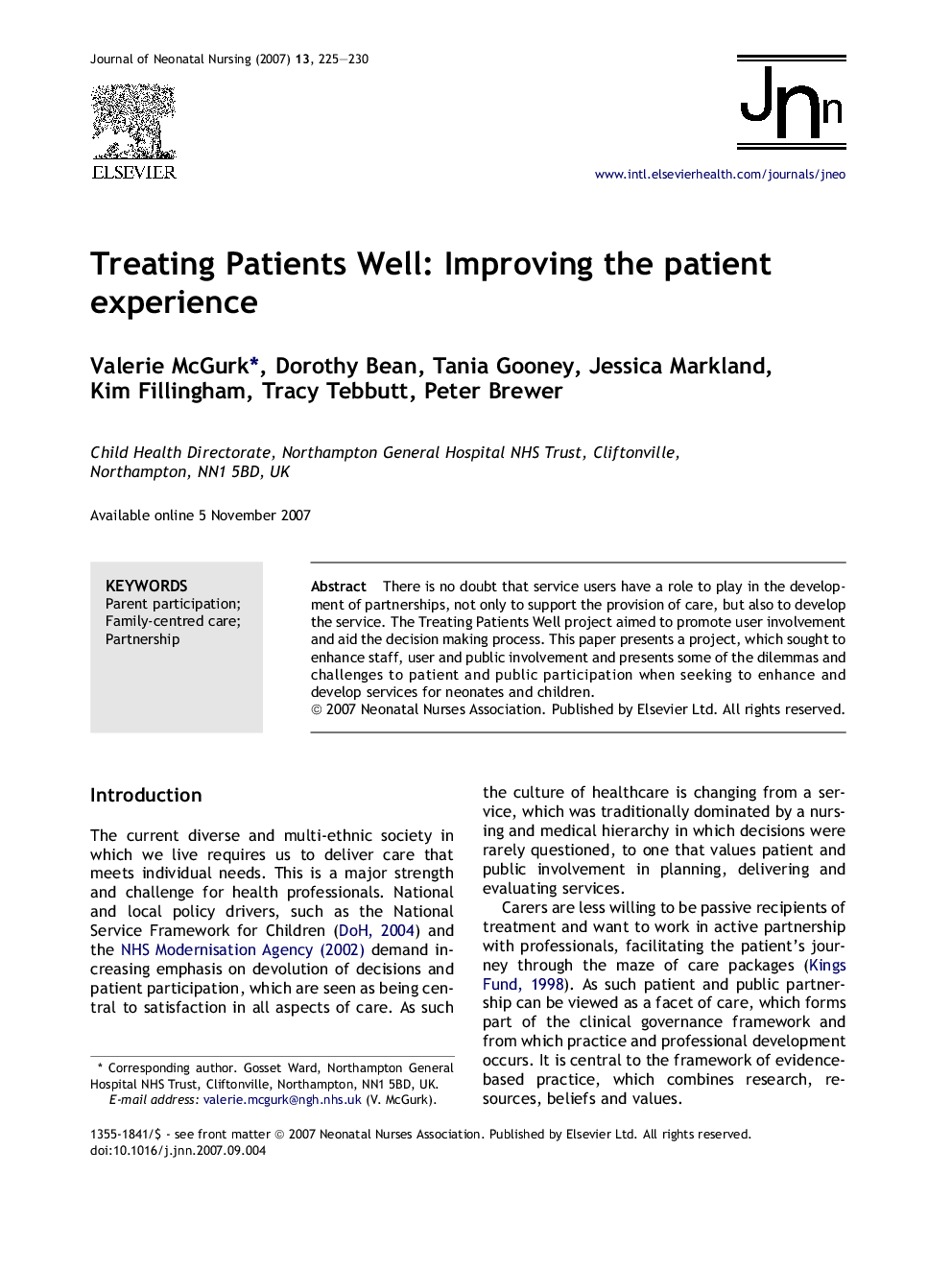 Treating Patients Well: Improving the patient experience