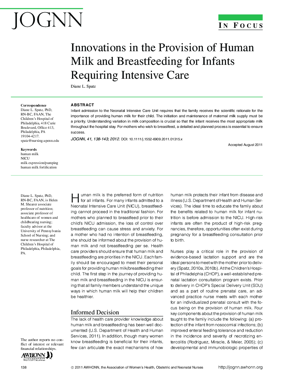 Innovations in the Provision of Human Milk and Breastfeeding for Infants Requiring Intensive Care