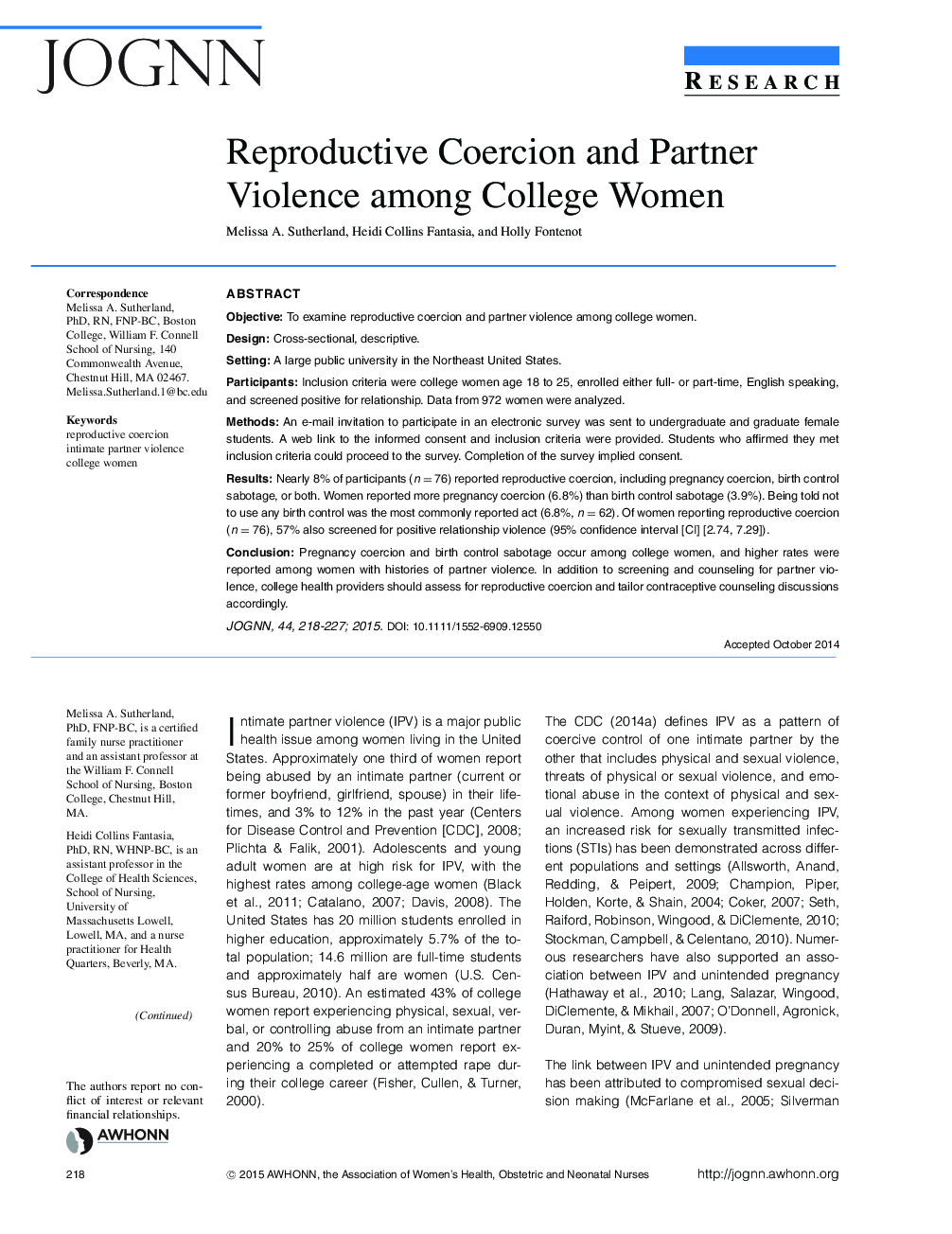 اعمال زور و خشونت شغلی در میان زنان کالج 
