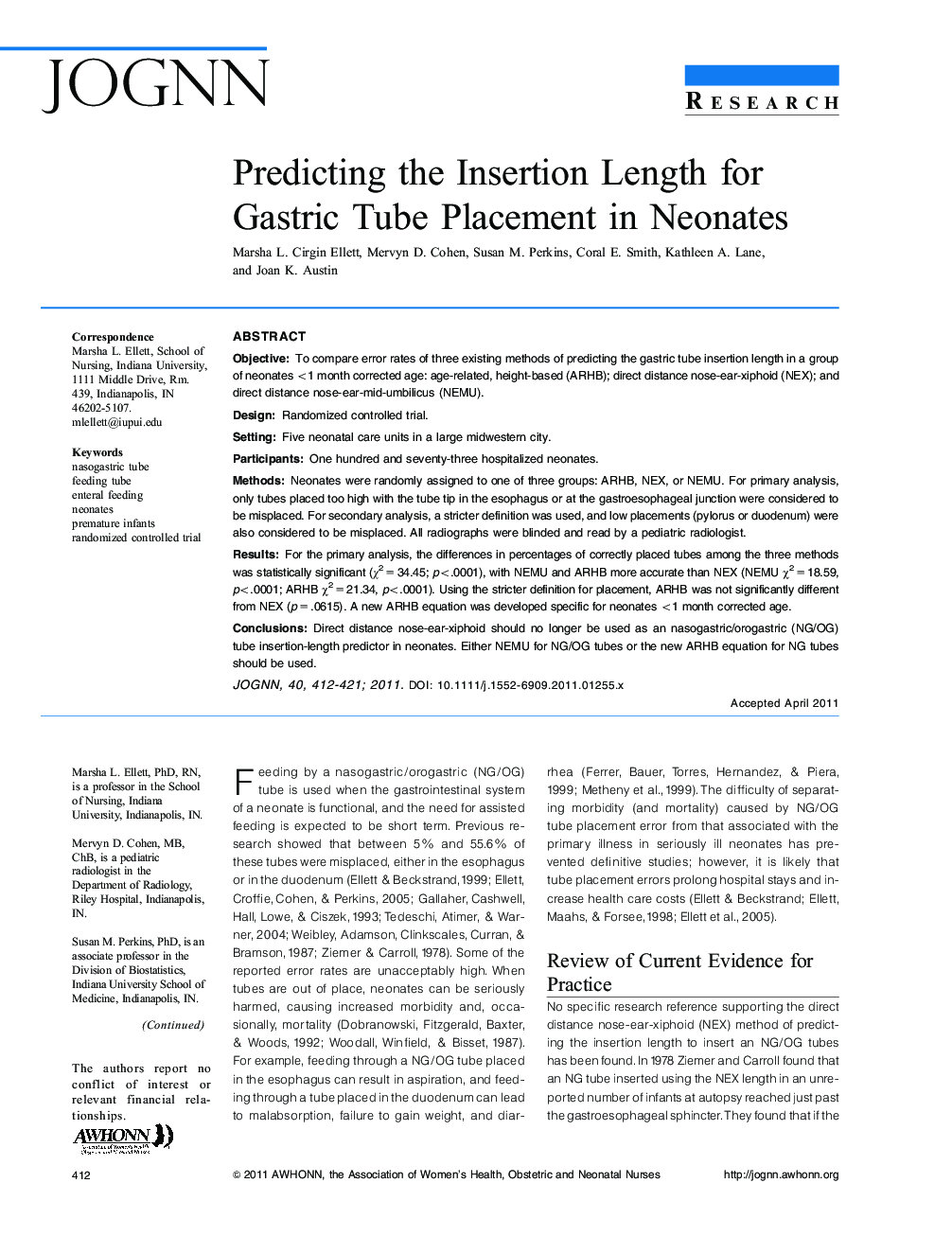 Predicting the Insertion Length for Gastric Tube Placement in Neonates