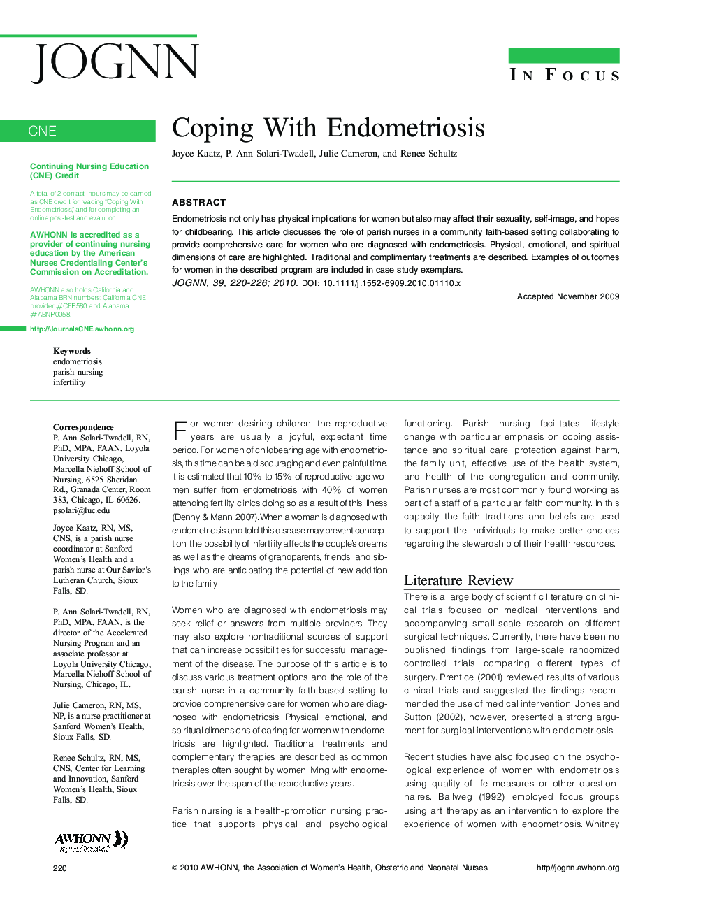 Coping With Endometriosis