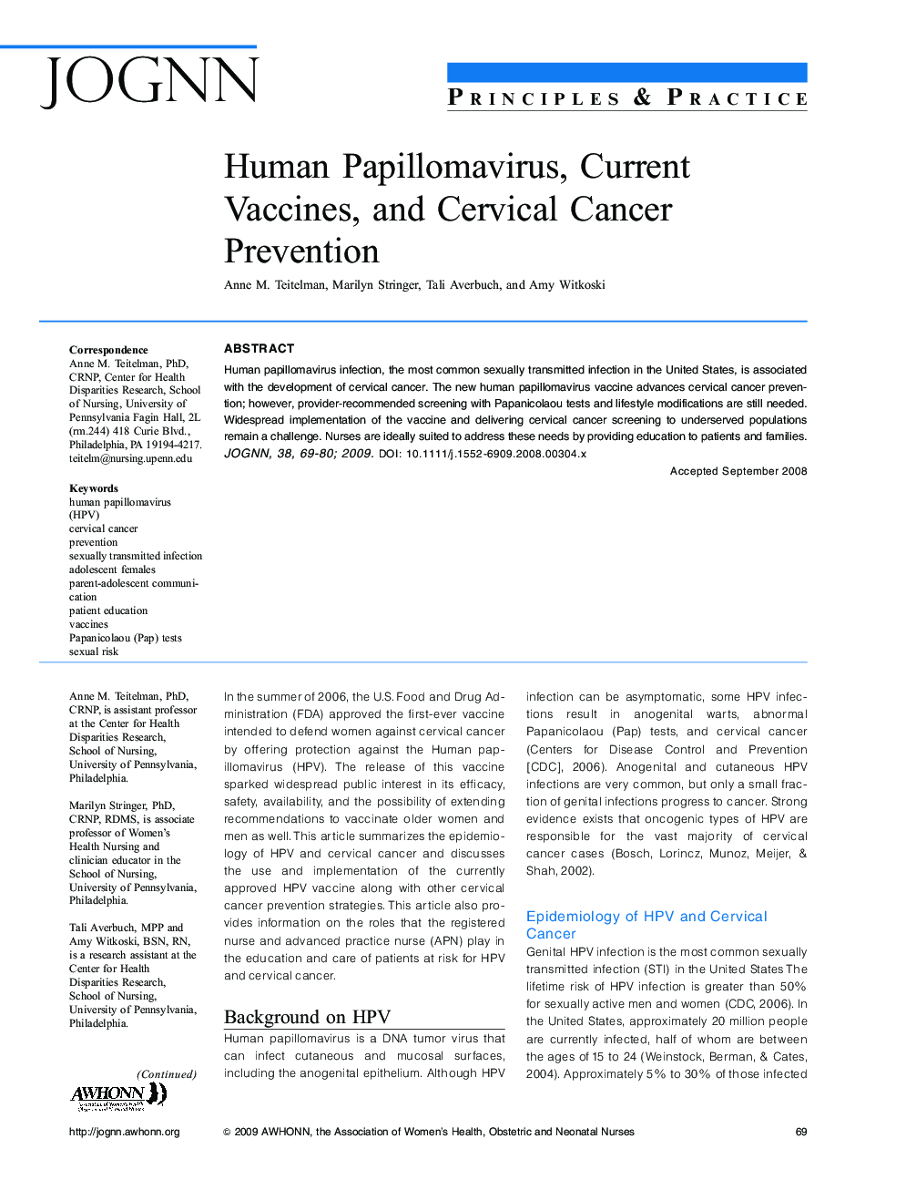 Human Papillomavirus, Current Vaccines, and Cervical Cancer Prevention