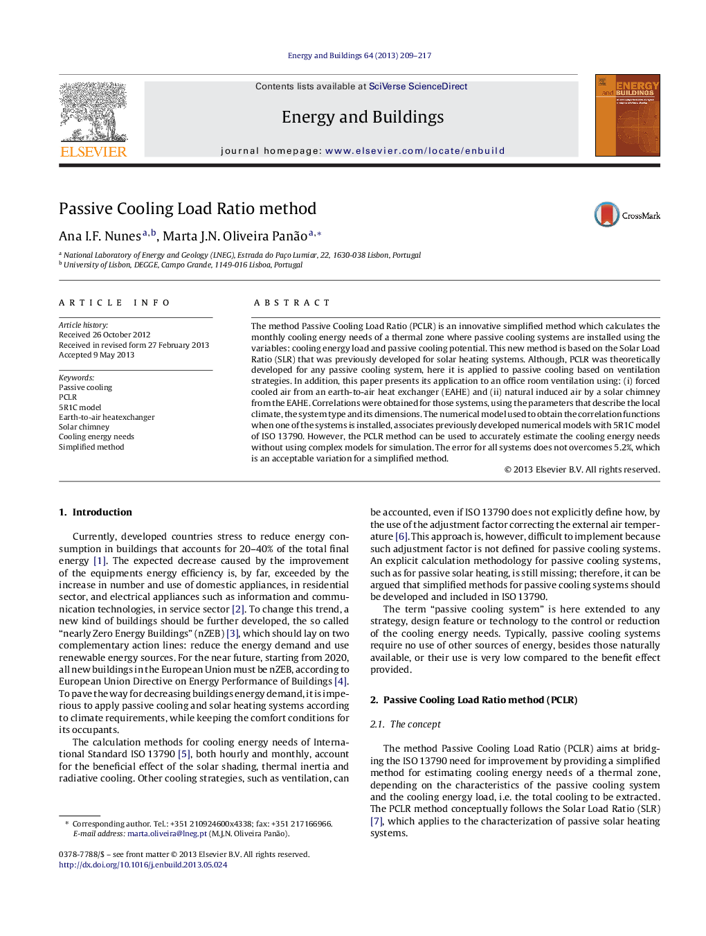 Passive Cooling Load Ratio method