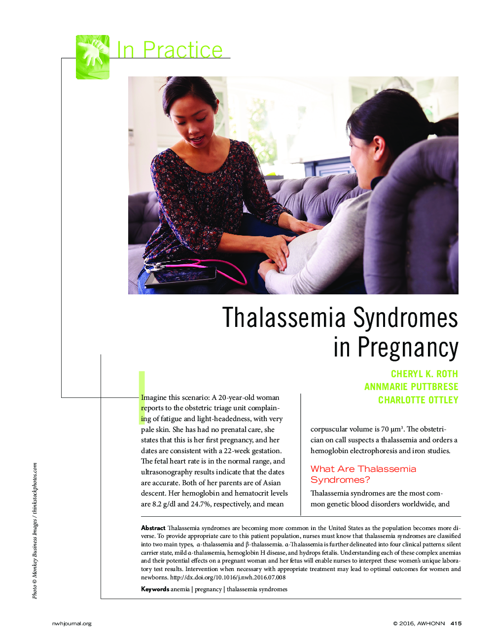Thalassemia Syndromes in Pregnancy 